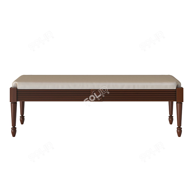 Elegant Maria Silva Bench - Romanian Craftsmanship 3D model image 2