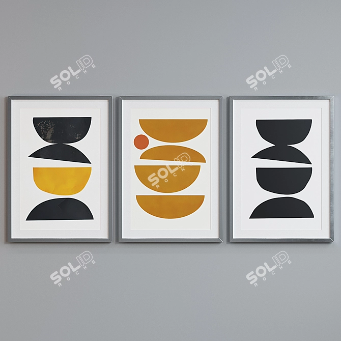 Abstract Frame Set: Modern Style with 3 Frames 3D model image 5