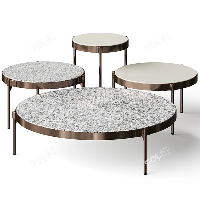 Outdoor Coffee Tables with Minotti Tape Cord 3D model image 1