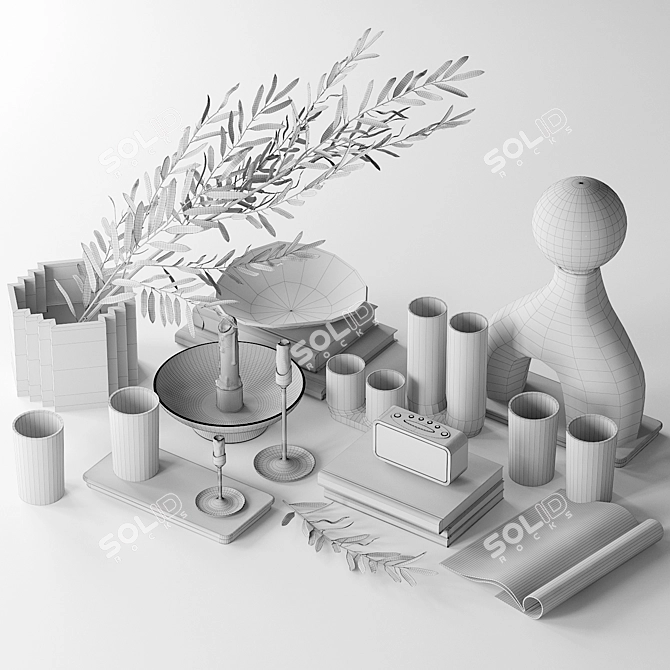 Elegant Tabletop Decor Set 3D model image 6