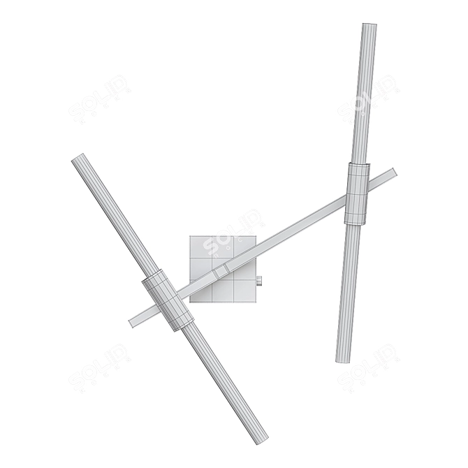 Agnes Wall 4 Light Gold 3D model image 3