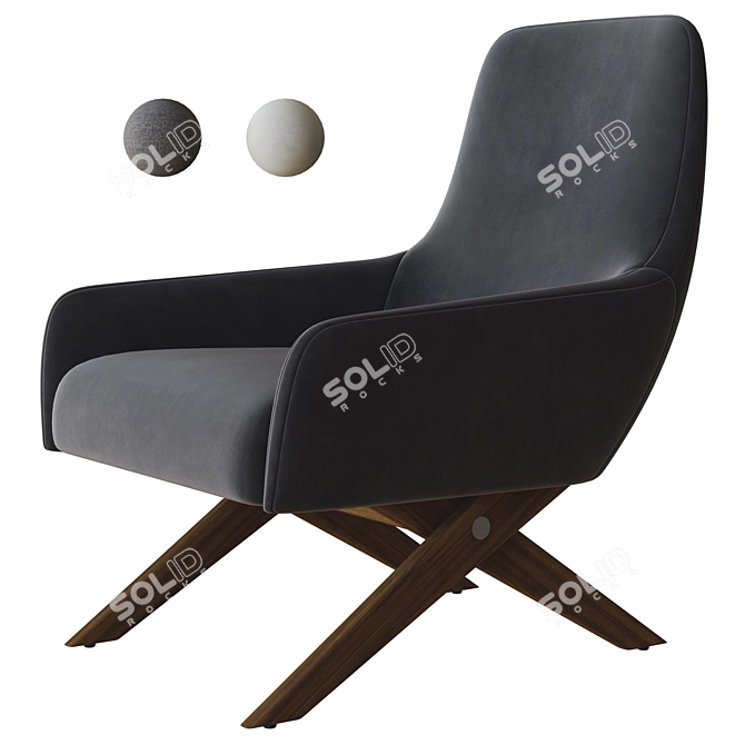 Modern Marlon Lounge Armchair 3D model image 1