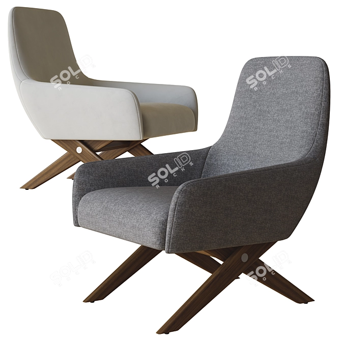 Modern Marlon Lounge Armchair 3D model image 3