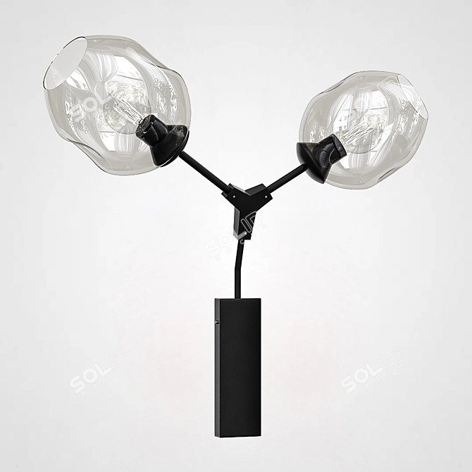 CRUMPLED GLASS WALL LAMP 3D model image 2
