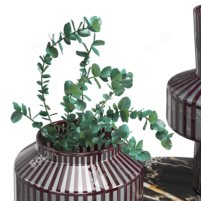 Roulette Belly Vases: Kare Decor Set 1 3D model image 3