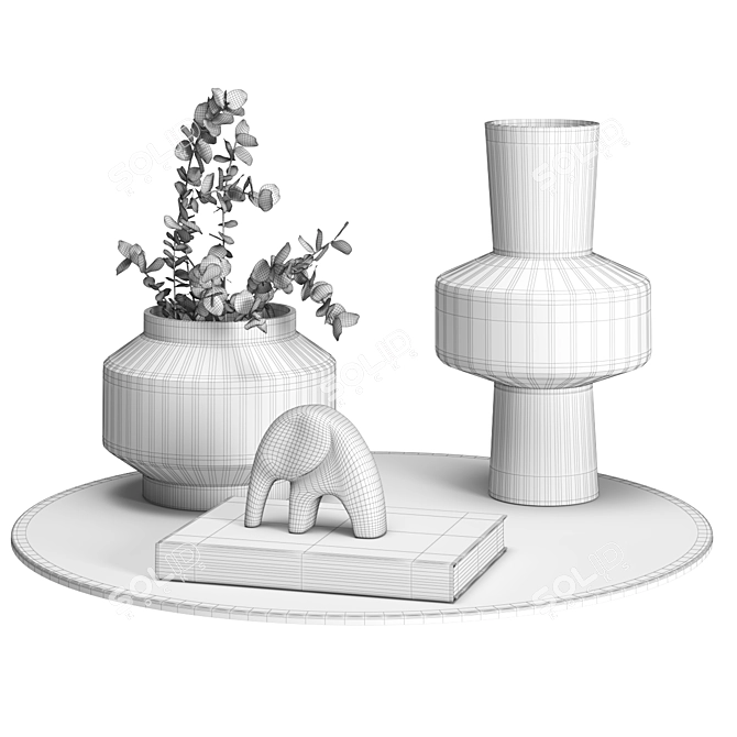 Roulette Belly Vases: Kare Decor Set 1 3D model image 5