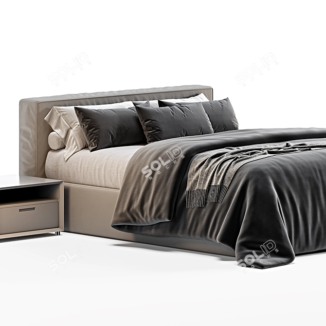 Sleek Jesse Mark Bed - Stylish and Modern 3D model image 2