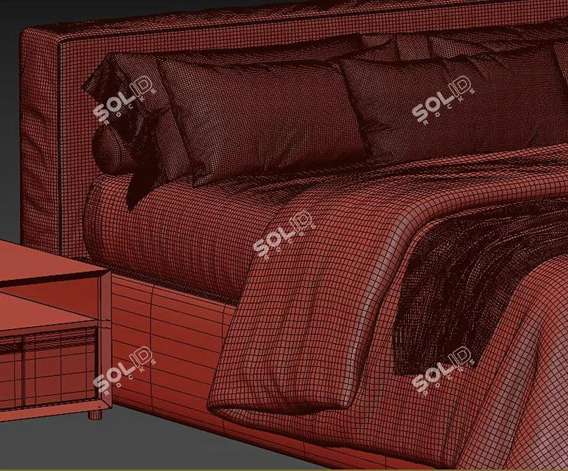 Sleek Jesse Mark Bed - Stylish and Modern 3D model image 4