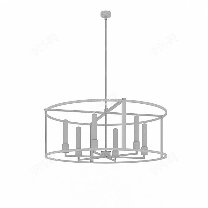 Beckman Round Chandelier: Elegant and Stylish 3D model image 2