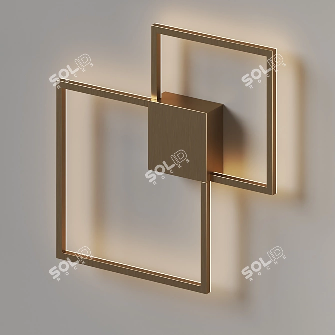 Traverse Square LED Wall Sconce 3D model image 2