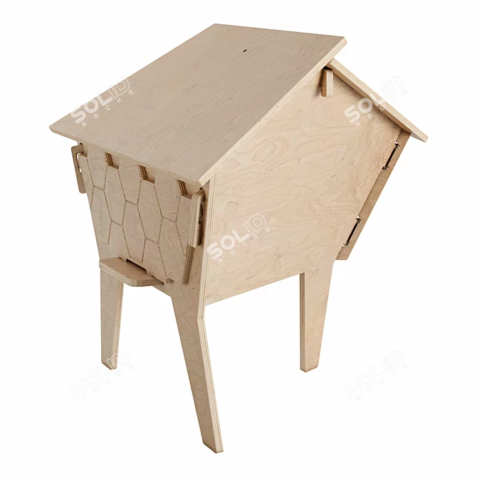 Modern Eco-Friendly Plywood Beehive 3D model image 1