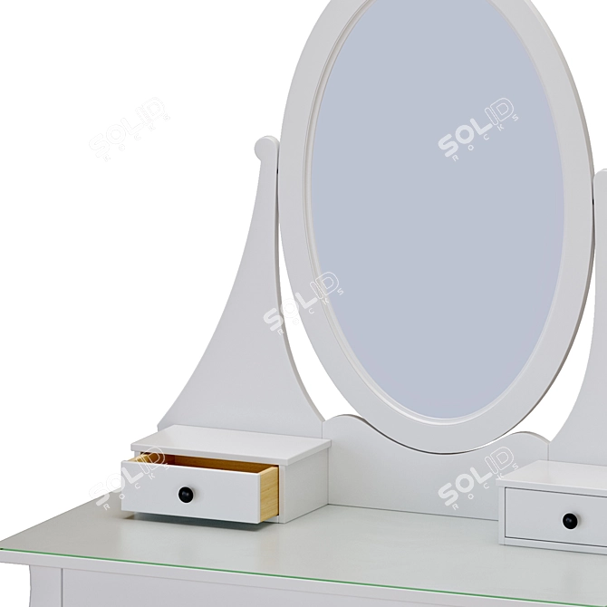 Modern White Dressing Table Set 3D model image 6