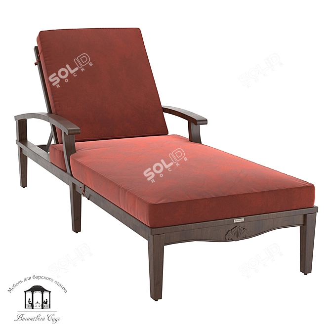 Albero Solido Sunbed: Comfortably Stylish Outdoor Lounging 3D model image 1