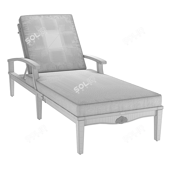 Albero Solido Sunbed: Comfortably Stylish Outdoor Lounging 3D model image 3