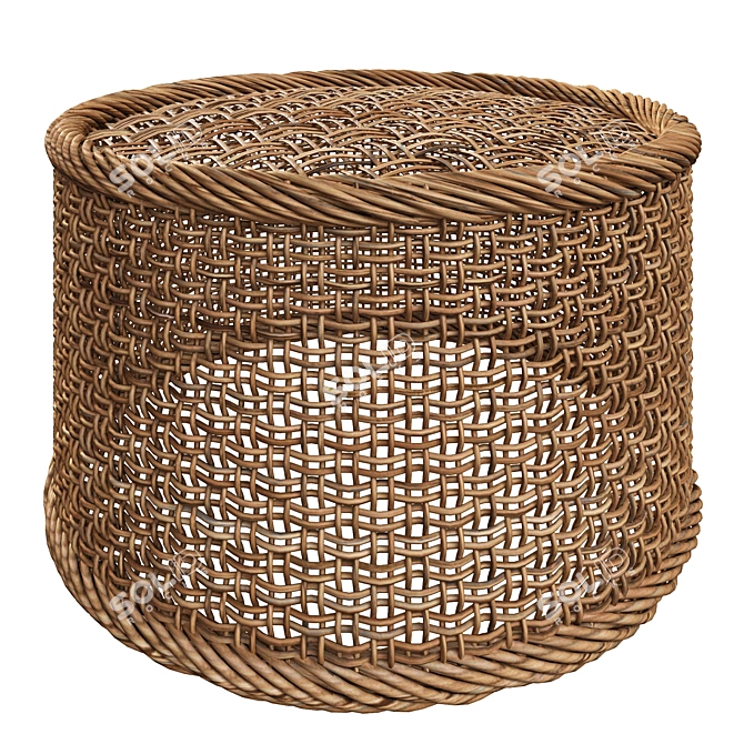 Cozy Woven Pouf 3D model image 1