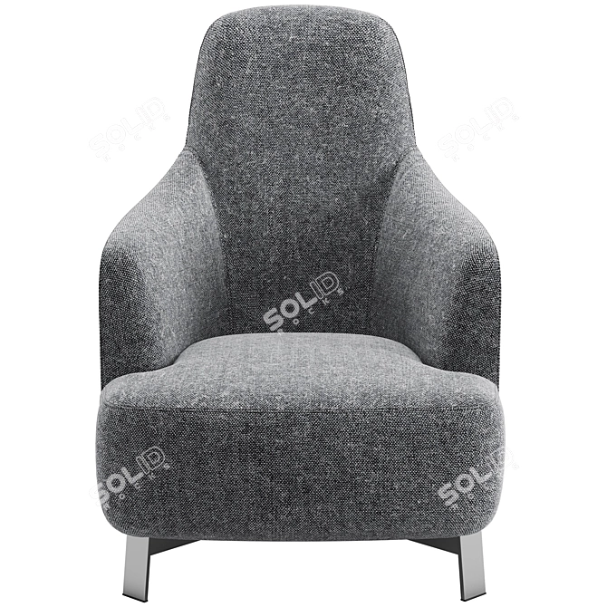 Elegant Copine Bergere Chair 3D model image 2