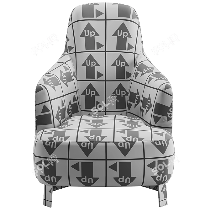 Elegant Copine Bergere Chair 3D model image 7