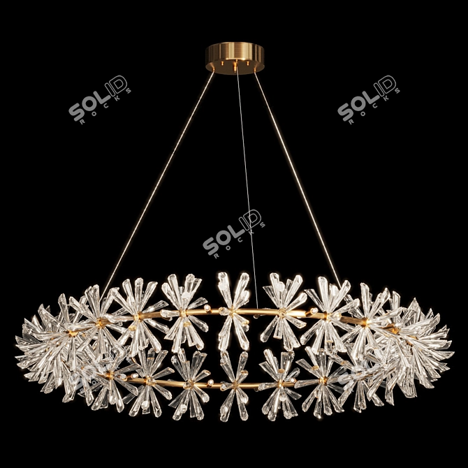 Sparkling Crystal Ring Chandelier 3D model image 4