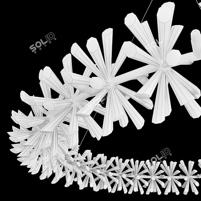 Sparkling Crystal Ring Chandelier 3D model image 8