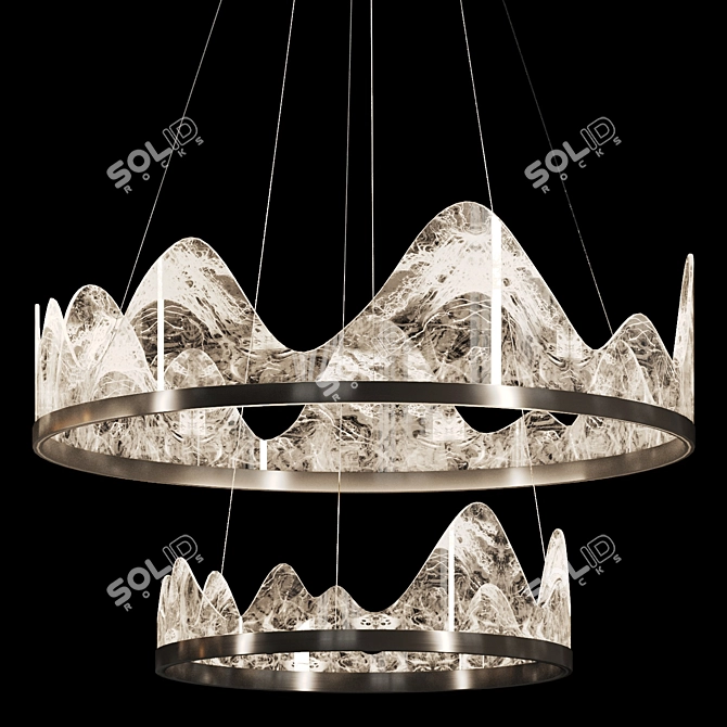 Embossed Chandelier: REGINA L 3D model image 2