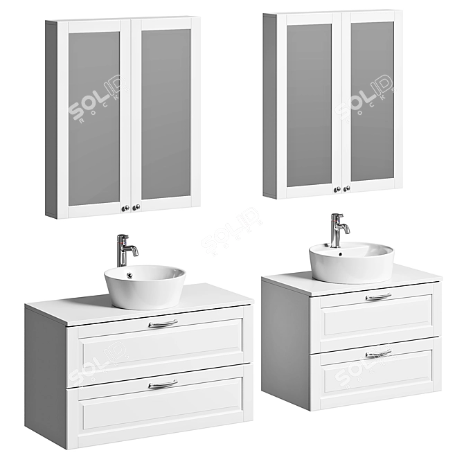 Stylish GODMORGON Cupboard & Mirror: Organize and Reflect 3D model image 1