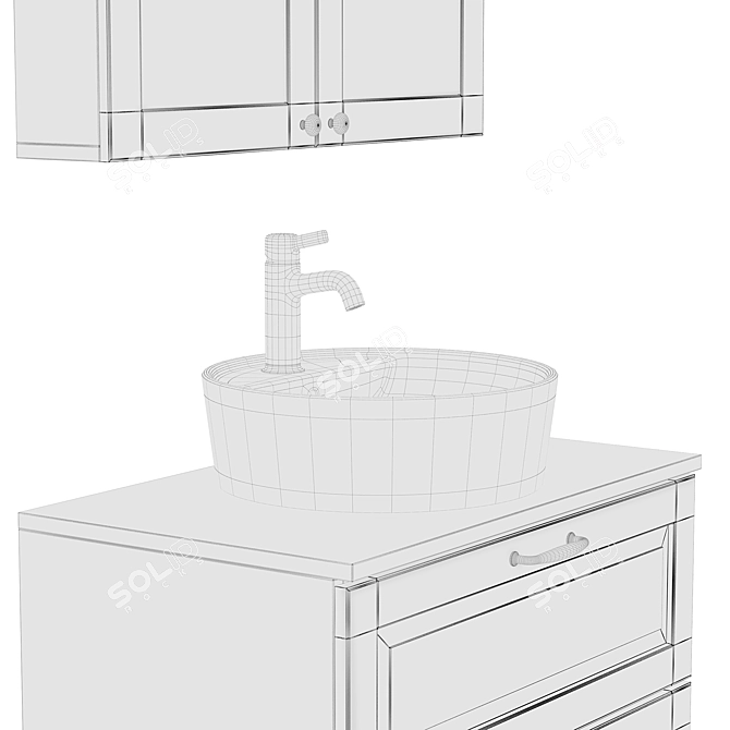 Stylish GODMORGON Cupboard & Mirror: Organize and Reflect 3D model image 6