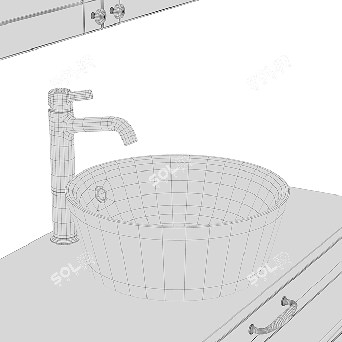 Stylish GODMORGON Cupboard & Mirror: Organize and Reflect 3D model image 7