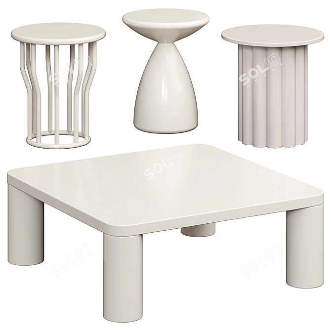 Modern Side Tables: Lewis, Cosmo, Hera | West Elm 3D model image 1