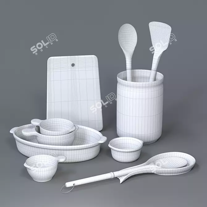 TurboSmooth Ceramic Kitchen Set 3D model image 4