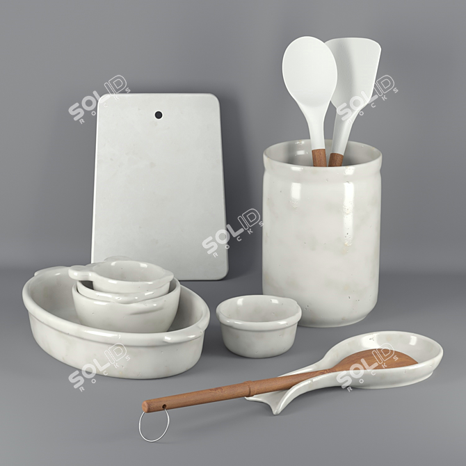 TurboSmooth Ceramic Kitchen Set 3D model image 5