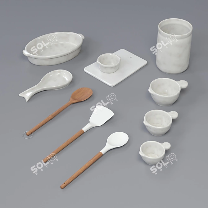 TurboSmooth Ceramic Kitchen Set 3D model image 6