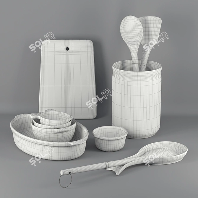 TurboSmooth Ceramic Kitchen Set 3D model image 7