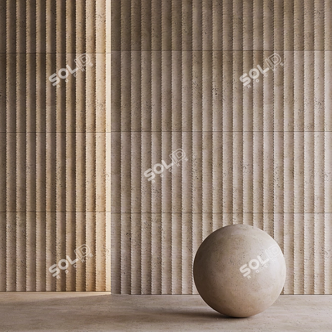 Tratto Stone Wall Panel 3D model image 1