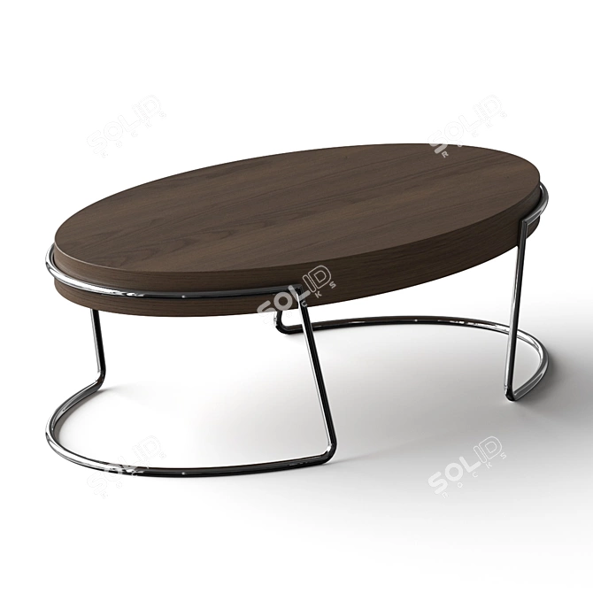 Elegant Perseus Wooden Coffee Table 3D model image 3