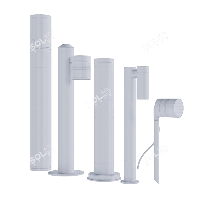 Outdoor Bollard Lights: Stylish & Weatherproof! 3D model image 2