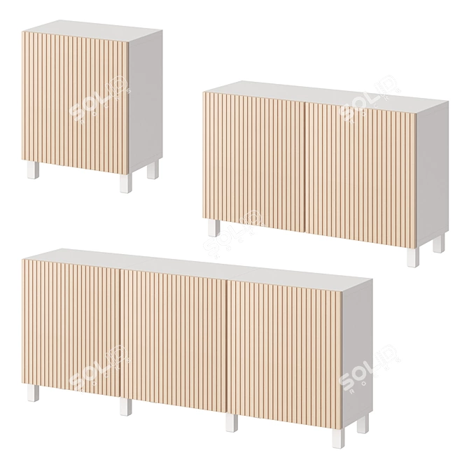 Sleek BESTÅ Storage Combo with Björköviken Doors 3D model image 1