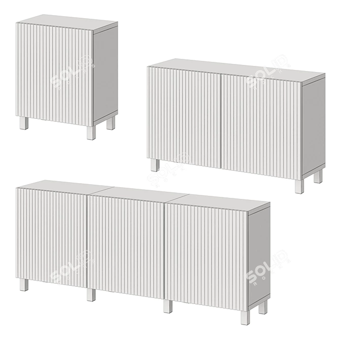 Sleek BESTÅ Storage Combo with Björköviken Doors 3D model image 2