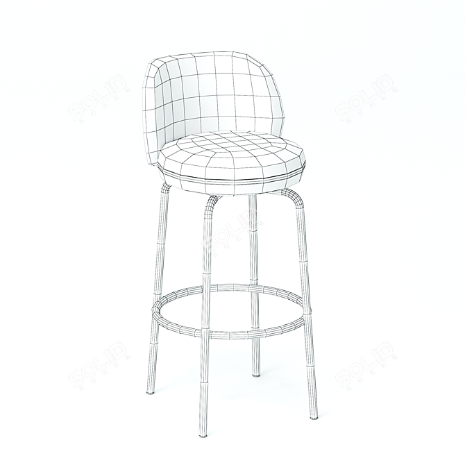 Sleek Merwyn Stool: Modern Design, Millimeter Precision 3D model image 4