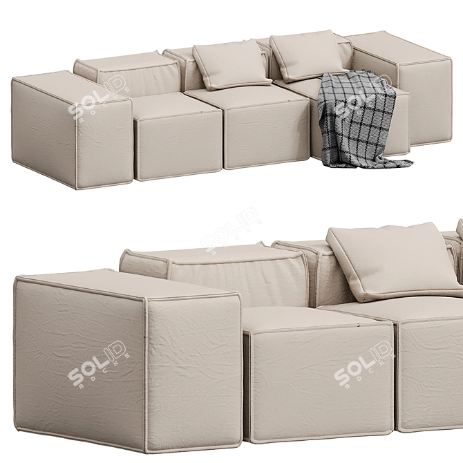 Bonaldo Peanut Sofa: Sleek and Stylish 3D model image 3
