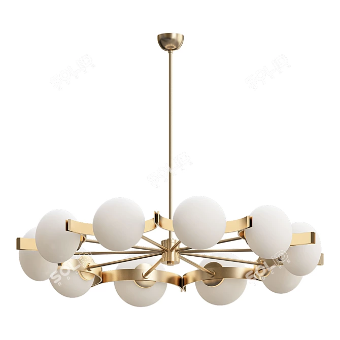 Elegant Murano Glass Chandelier 3D model image 1