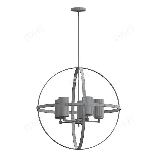 Elegant Alturas Chandelier 3D model image 2