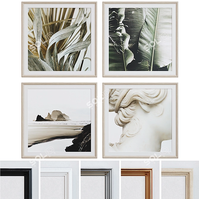 Modern Classic Picture Frame Set 3D model image 1