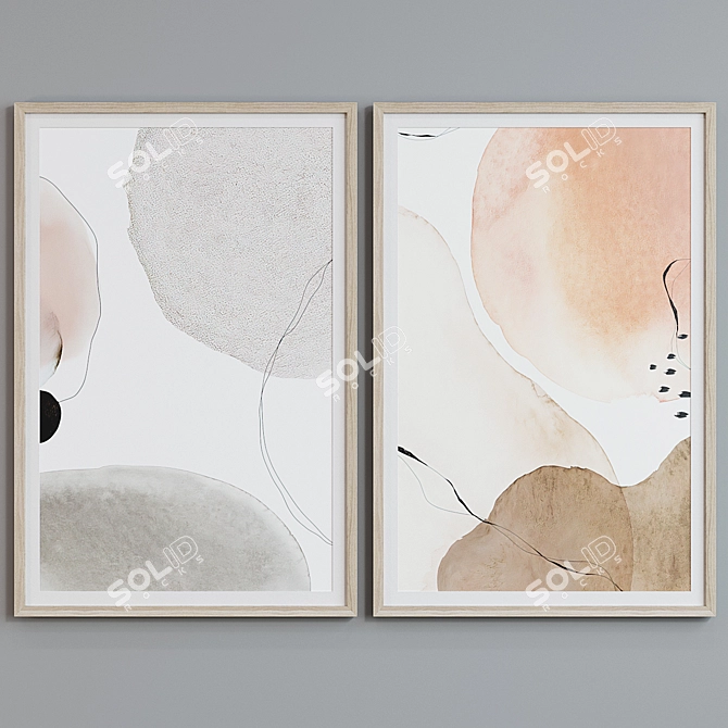 Modern Abstract Frame Set 316 3D model image 2