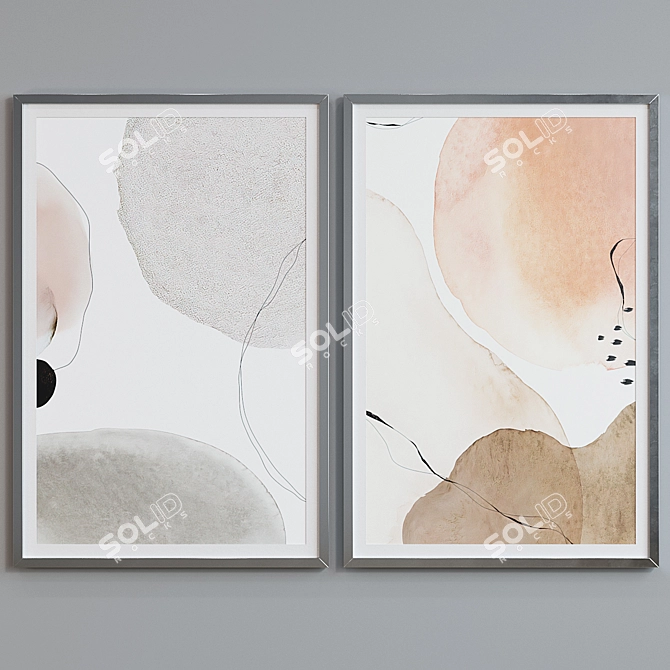 Modern Abstract Frame Set 316 3D model image 4