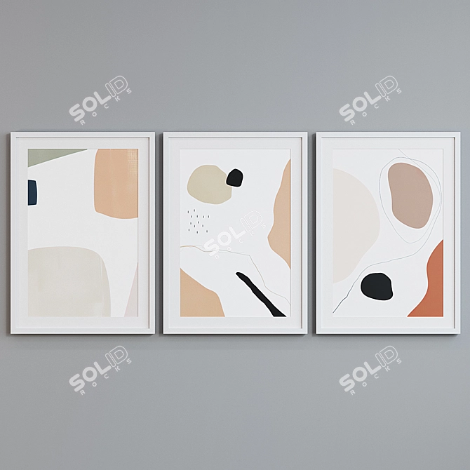 Abstract Lines Picture Frame Set 3D model image 2