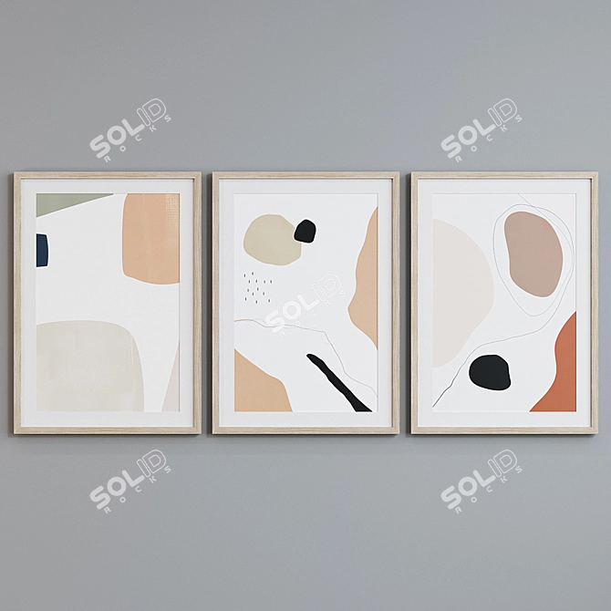 Abstract Lines Picture Frame Set 3D model image 3