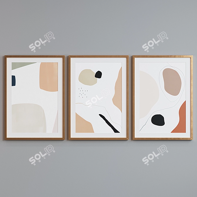 Abstract Lines Picture Frame Set 3D model image 4