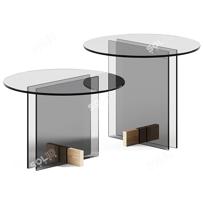 Sleek Glass Table: Vidro 3D model image 1