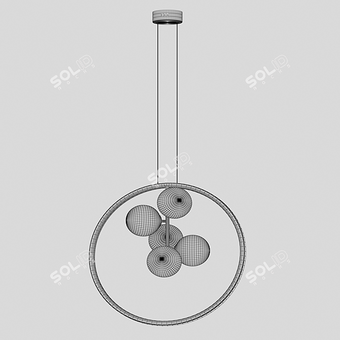Modern Black Chandelier: Jonah 07608-5A 3D model image 2