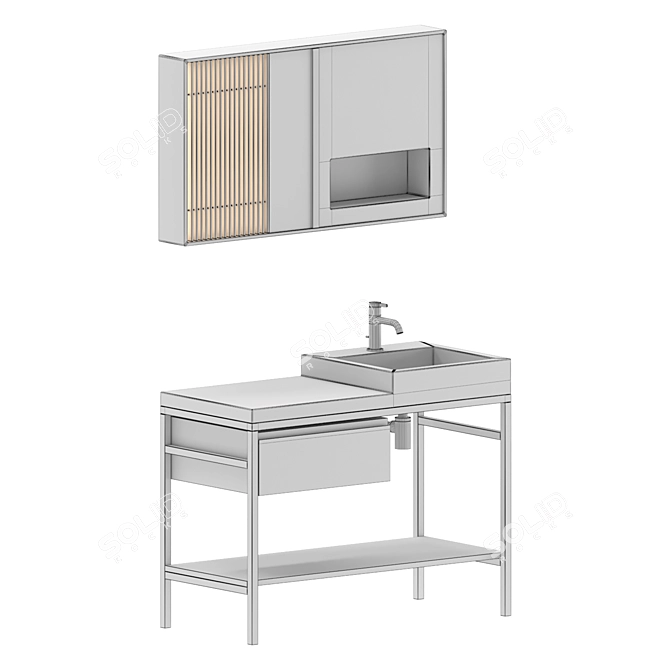 Simplistic Nic Design Bath Set 3D model image 9